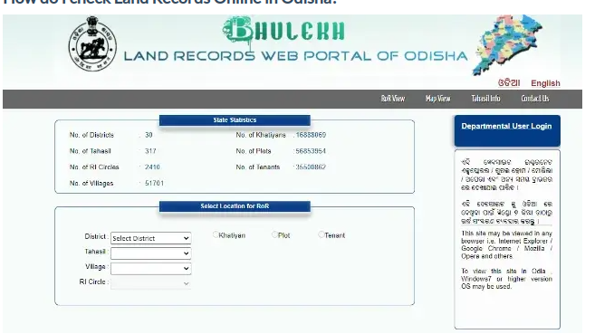 Bhulekh Odisha Official Portal