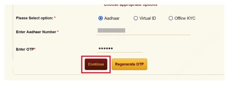 Aadhaar OTP Authentication - open nps account