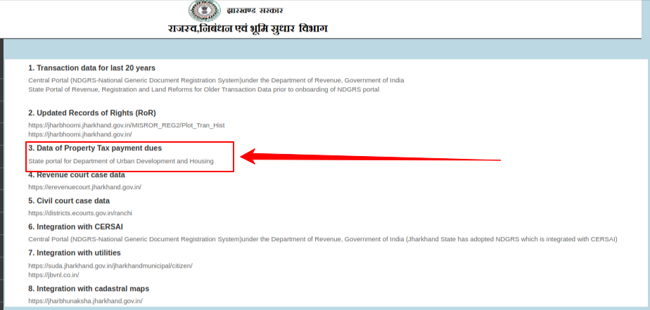 Pay Taxes online in JharBhoomi Portal